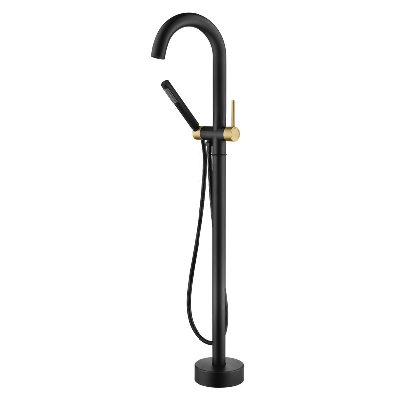 Robinet de baignoire autoportant Sumerain, Noir mat / or brossé