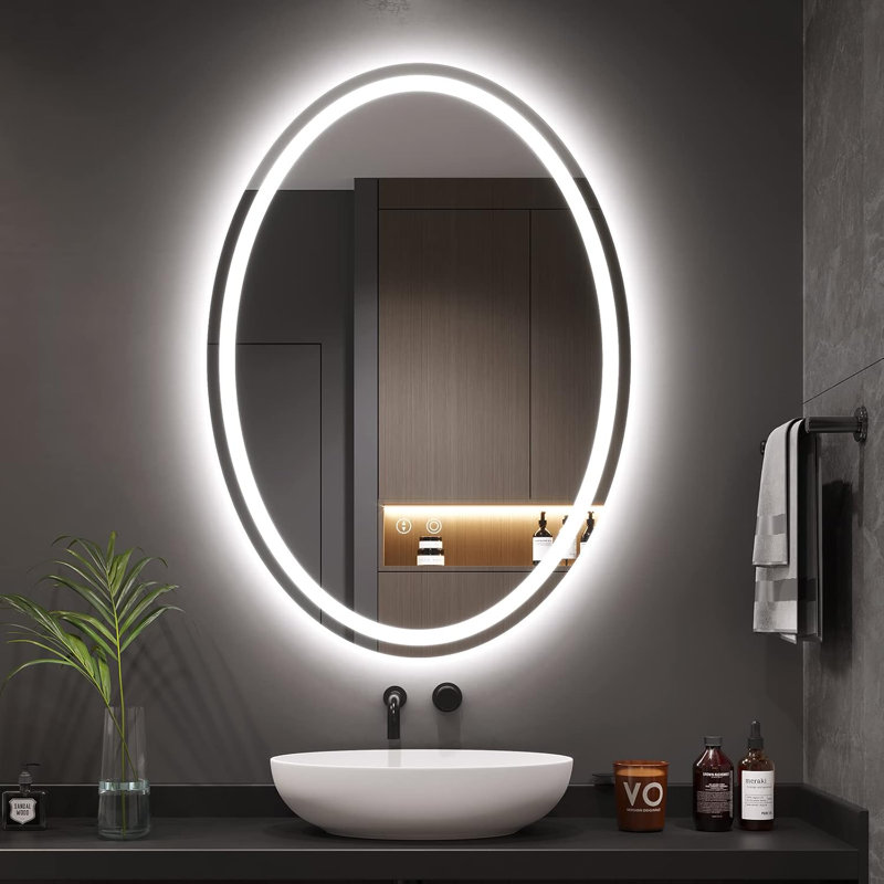 Clee Oval Mirror, 70cm H x 50cm W