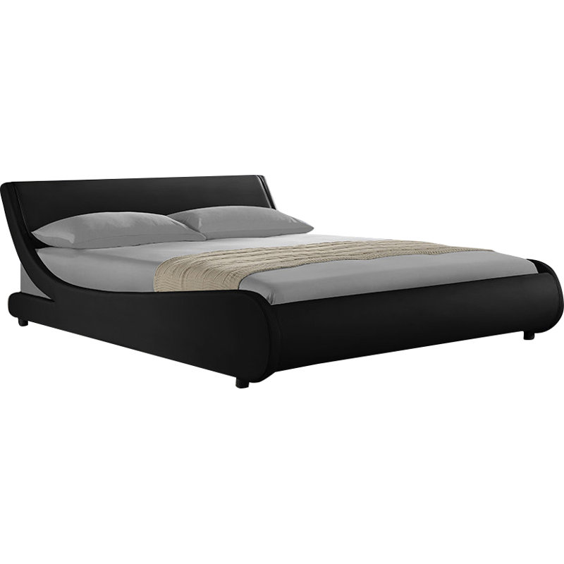 Berne Upholstered Bed, King, Black/Red