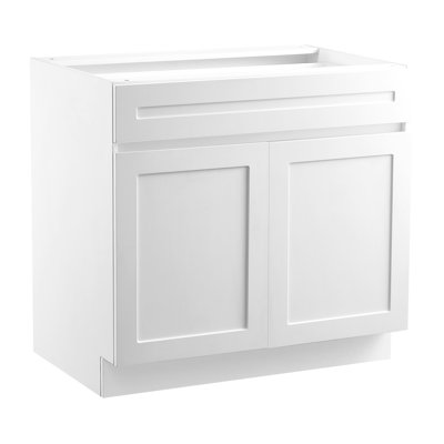 Shaker Base Cabinet 24" D x 34.5" H Ready to Assemble Cabinet White