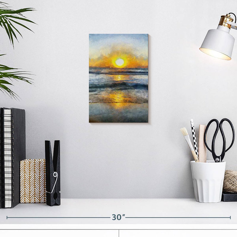 Soleil abstrait, H 12 po x l 8 po