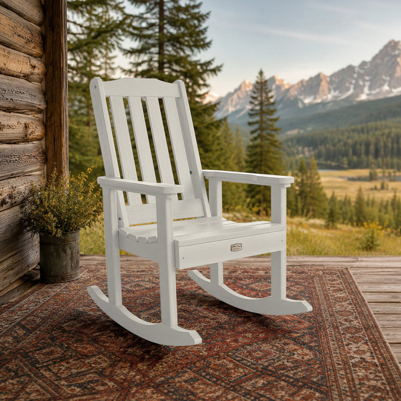 Chaise berçante d'extérieur en plastique, Blanc