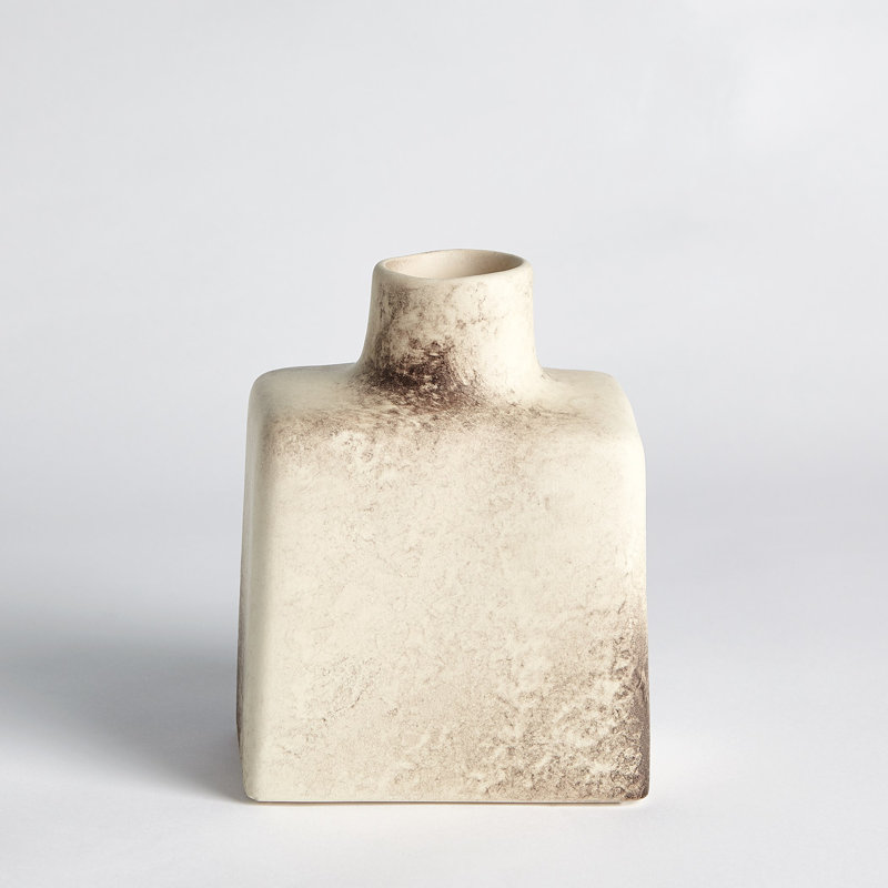 Short Stack Bottle-Reactive Ivory, 6" H x 5" W x 3.25" D