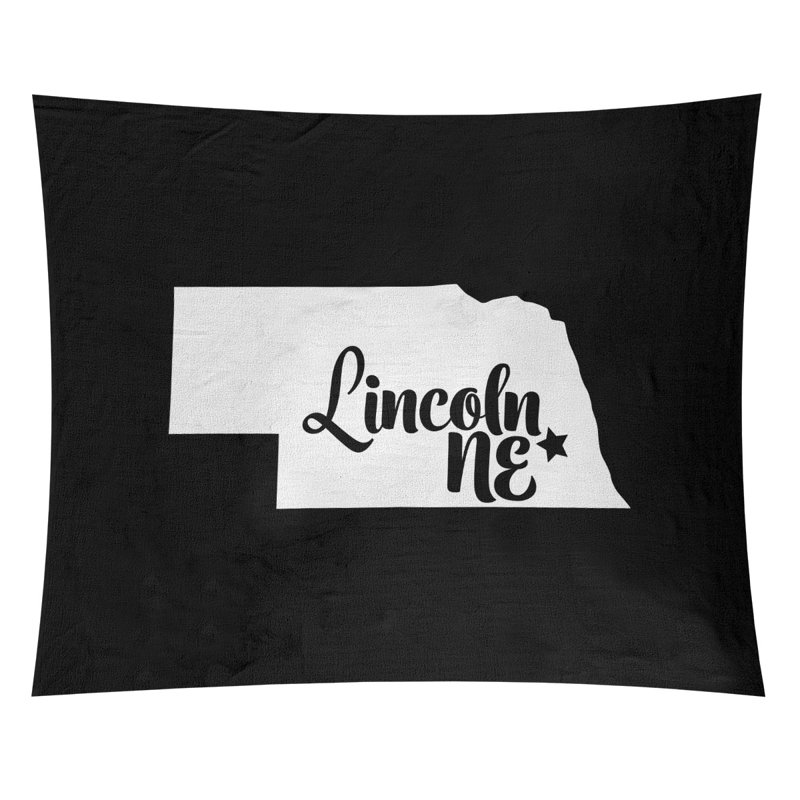 Tapisserie Lincoln Nebraska, H 27,5 po x l 37,5 po, Noir
