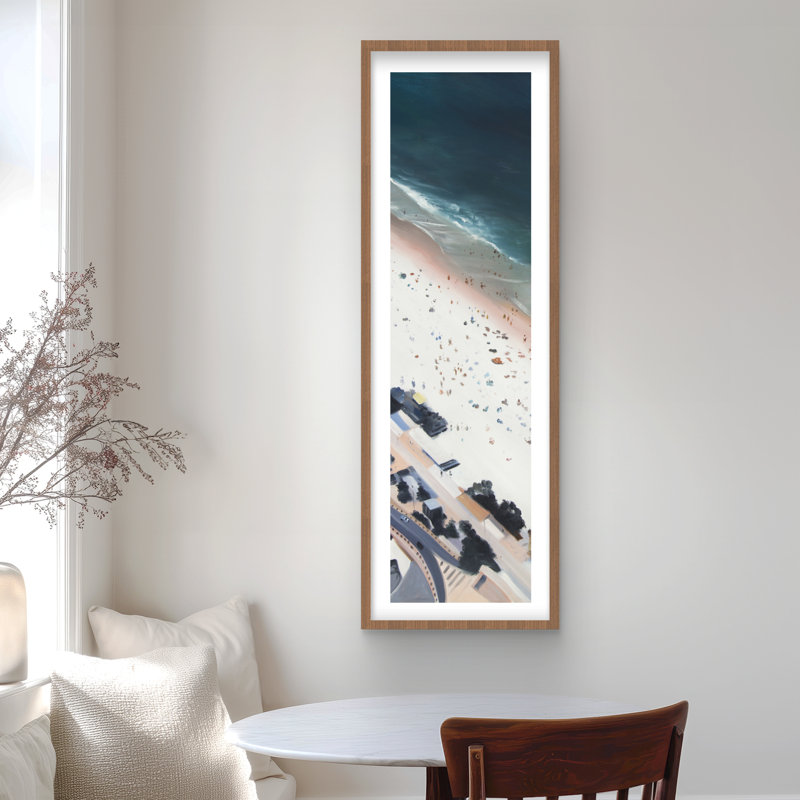 «Hot Day at the Beach - Vue par satellite», reproduction encadrée