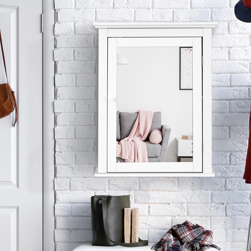Armoire à pharmacie à 1 porte avec 6 tablettes réglables Jewlian