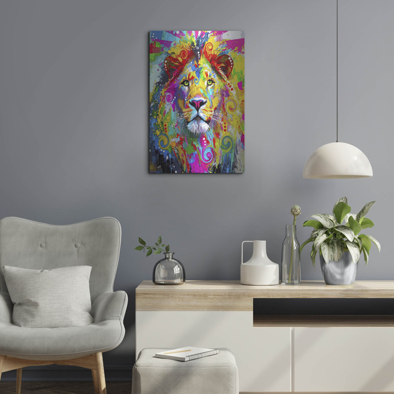 Ivy Bronx «The Transported Lion» par Dean Russo, art mural en métal, H 24 po x l 16 po