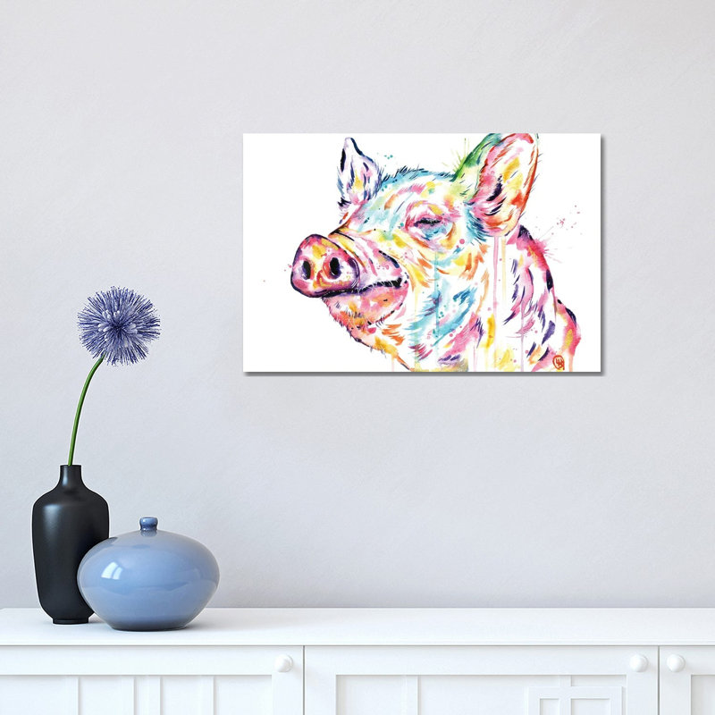 Pig - Free To Be 1 Piece Painting on Canvas, 66.04 cm H x 45.72 cm W x 1.91 cm D, Wrapped Canvas