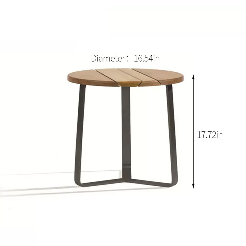 Table d'appoint d'extérieur ronde Chelssy 16,54 po