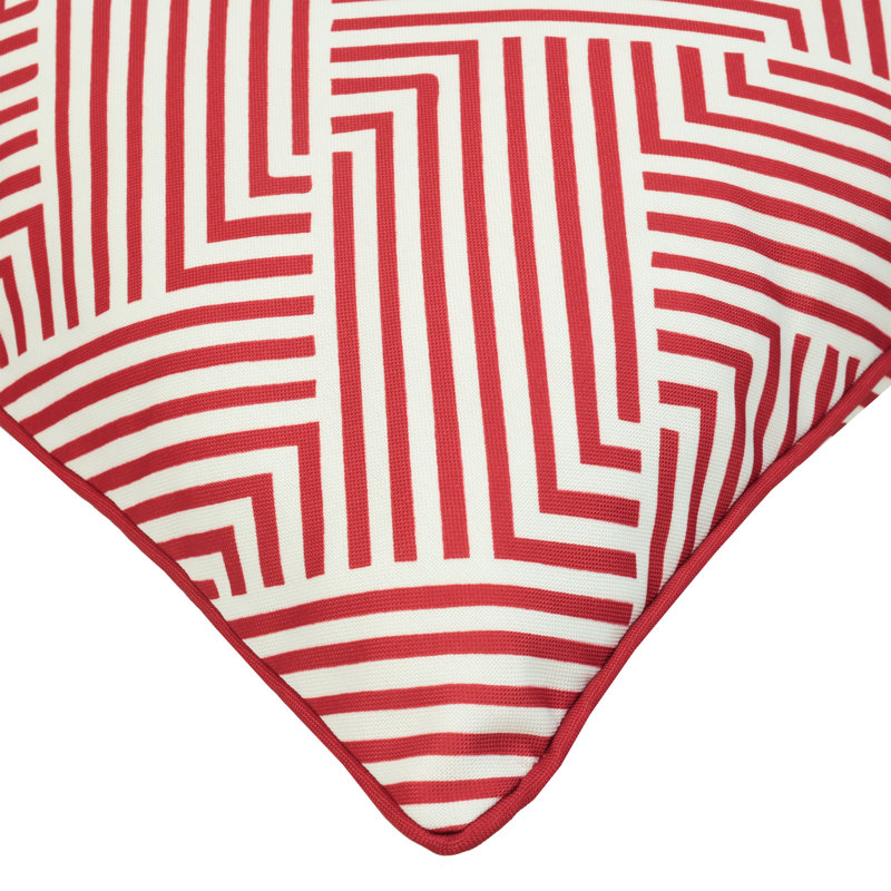 Outdoor Printed Pillow 18 x 18 in Red