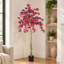 Bougainvillier artificiel de 1,80 m avec pot en plastique