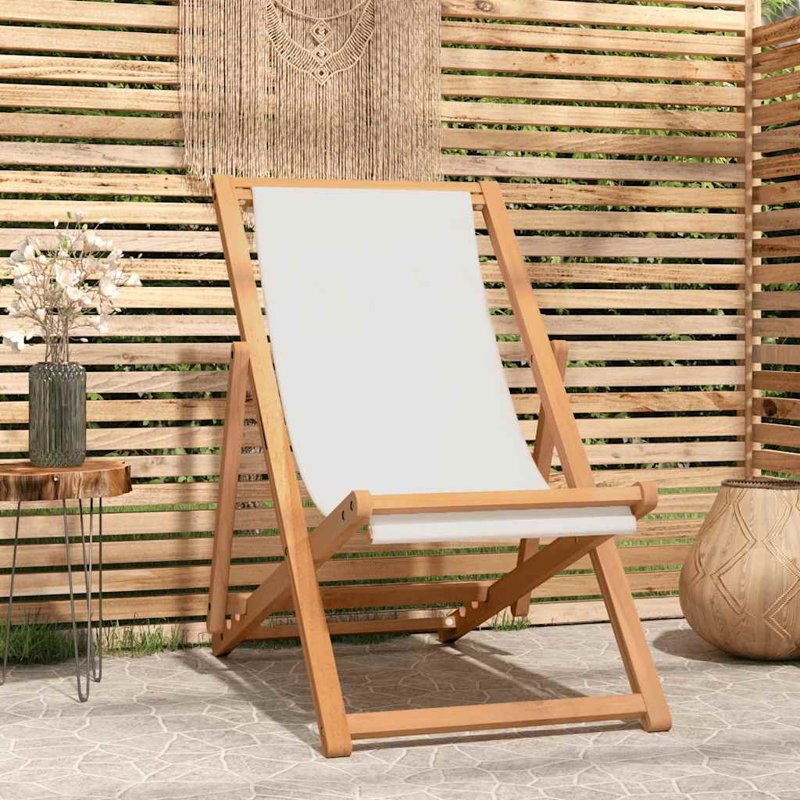 Kingston Deck Chair Teak 56x105x96 cm, Cream