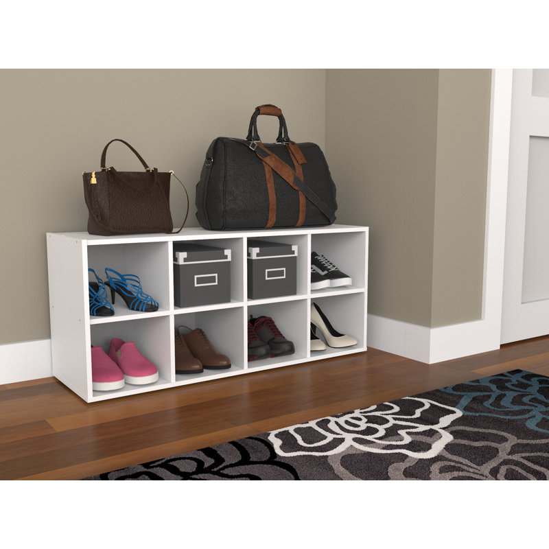 8 Pair Stackable Shoe Rack, White