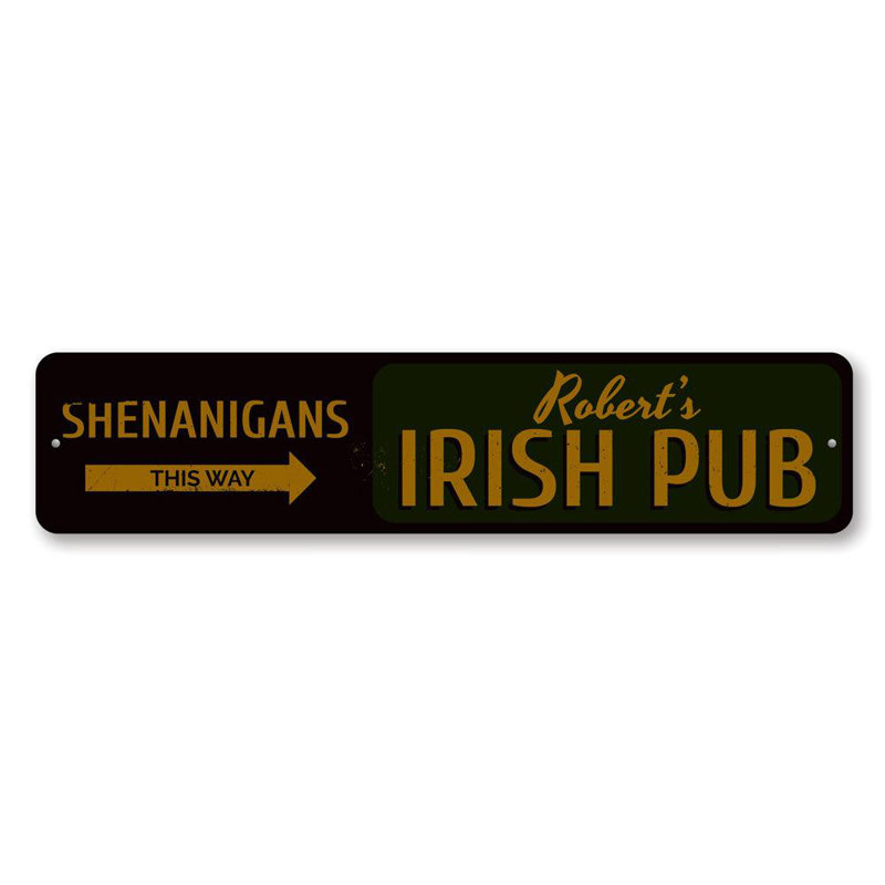 Plaque Shenanigans This Way, H 4 po x l 18 po x P 0,04 po