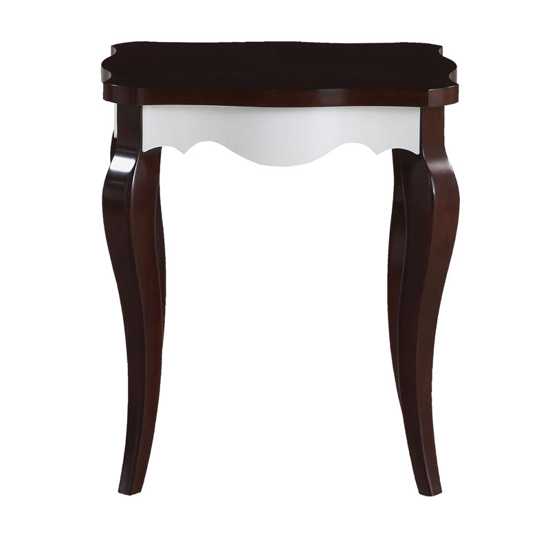Walnut and White Rectangular End Table