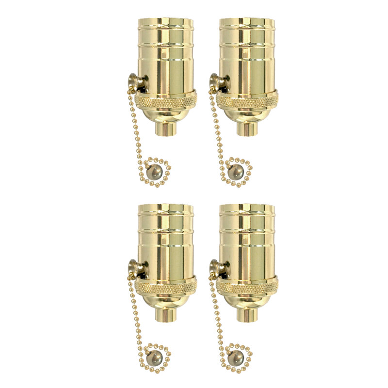 Pull Chain Lamp Socket Lighting Kit, Polished Brass
