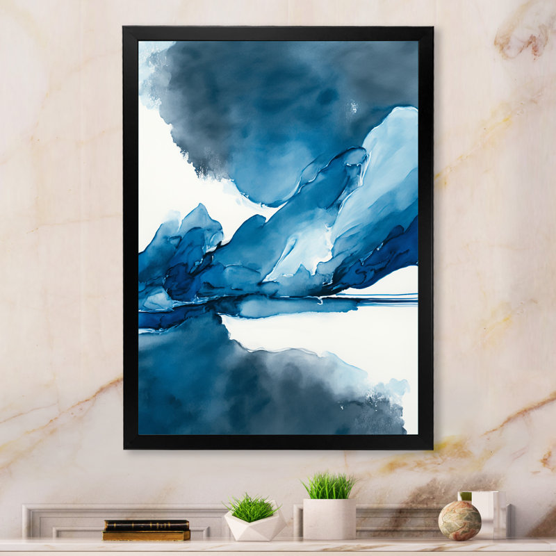 «Through The Sapphire Blue Clouds VII», reproduction sur toile, Impression noire sur toile encadrée