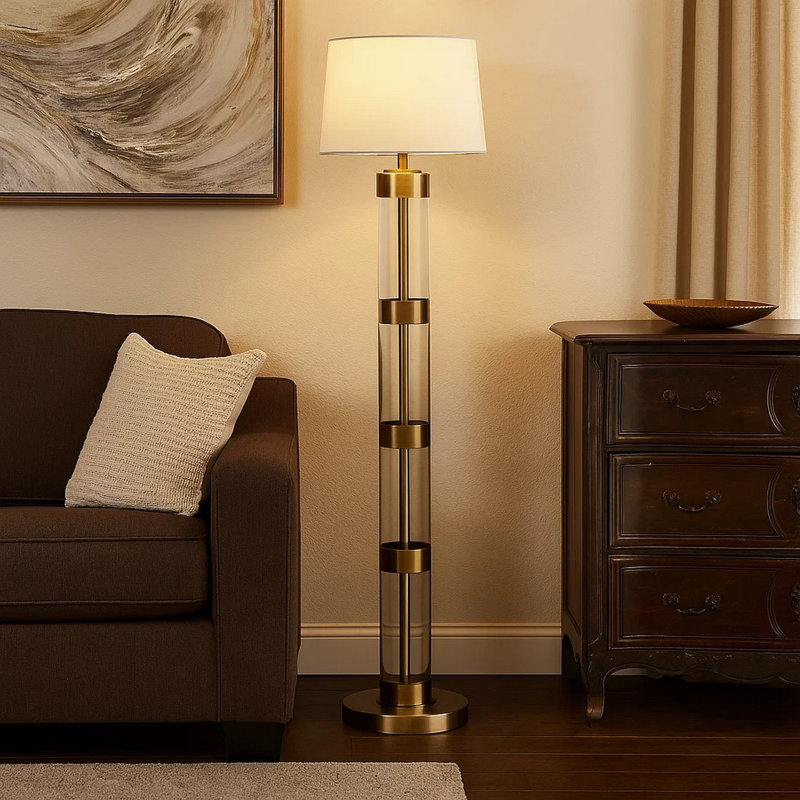 Naael Floor Lamp, Brass