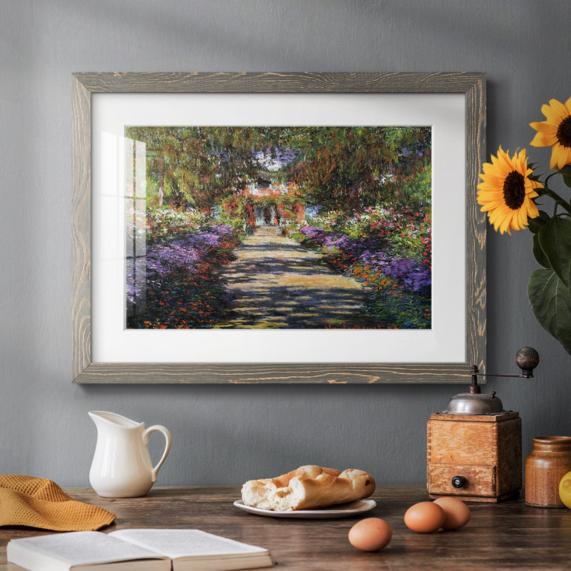 Sentier dans le jardin de Monet à Giverny, 1901, Gris, H 18 po x l 26 po x P 1,5 po