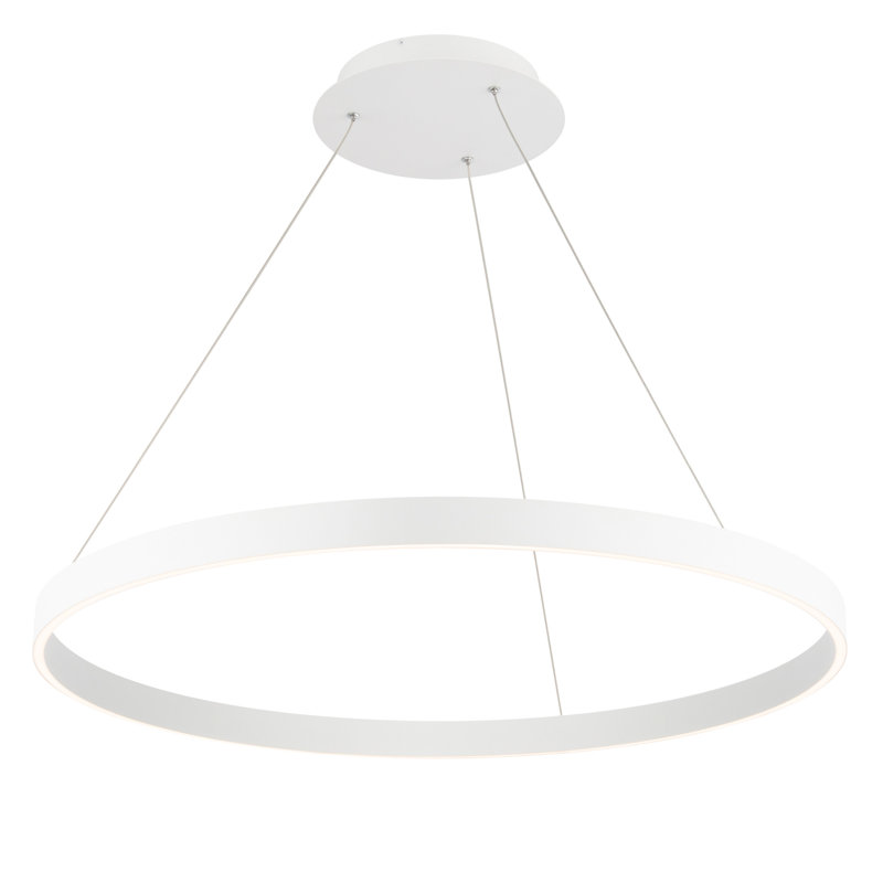 Luminaire suspendu tambour Sirius Unique à intensité variable DEL, H 1,625 po x l 30,38 po x P 30,38 po, Blanc