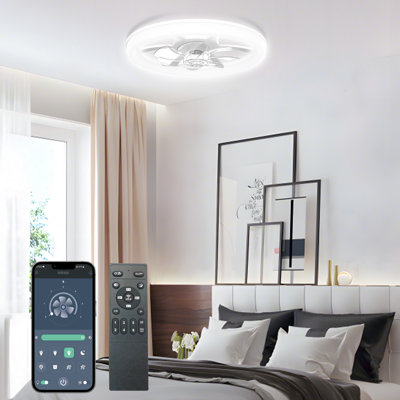 Smart Ceiling Fan with Light and Remote – 6 Speeds, 3 Color Temps, Quiet Reversible Motor