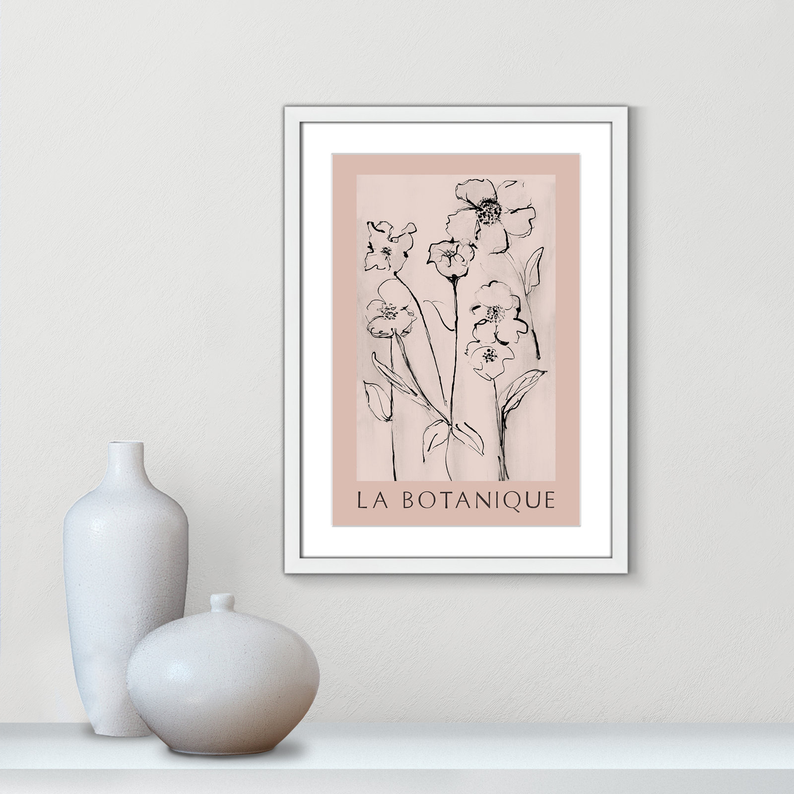 Botanical Poster Collection " La Botanique " by Susan Jill, Yes, 23" H x 17" W x 1.25" D, White Single Picture Frame