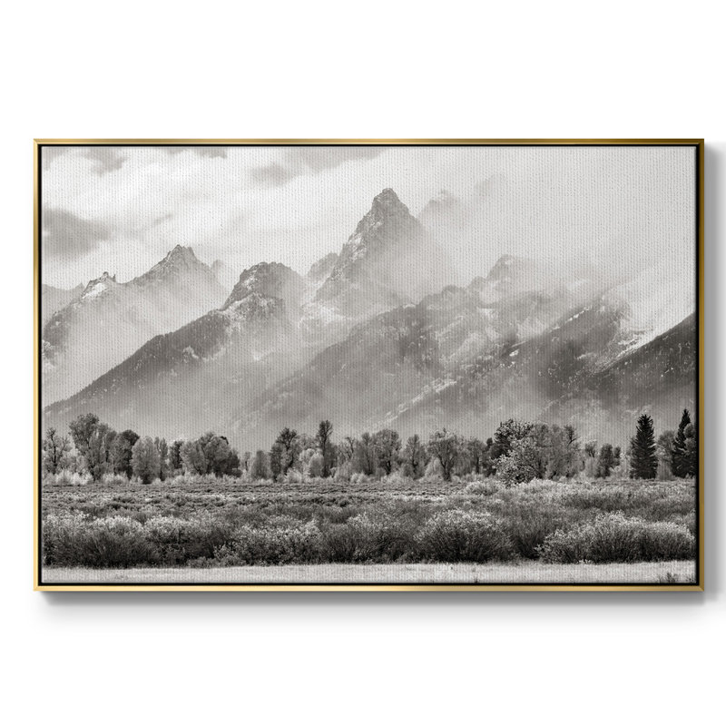 " Teton Range ", Gold, 17" H x 25" W x 2" D