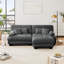 Canapé modulaire Cloud Couch pour le salon, canapé 2 places en chenille avec 2 coussins lombaires et 2 coussins décoratifs, canapé rembourré à large accoudoirs avec repose-pieds convertible, chenille-689496322-689496321