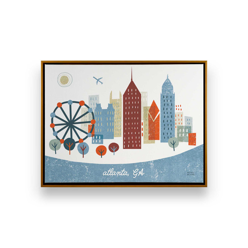 «Atlanta» par Michael Mullan, reproduction d'art, H 36 po x l 48 po, Framed Print without Mat, Doré