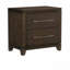 Table de chevet 1 pièce de style contemporain avec 2 tiroirs, finition brun foncé, look moderne, mobilier en bois