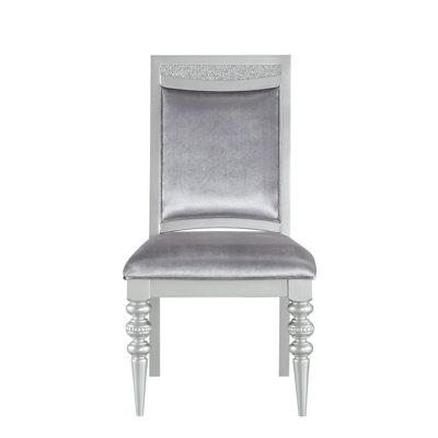 Maverick Fabric & Platinum Finish Side Chair (Set Of 2)