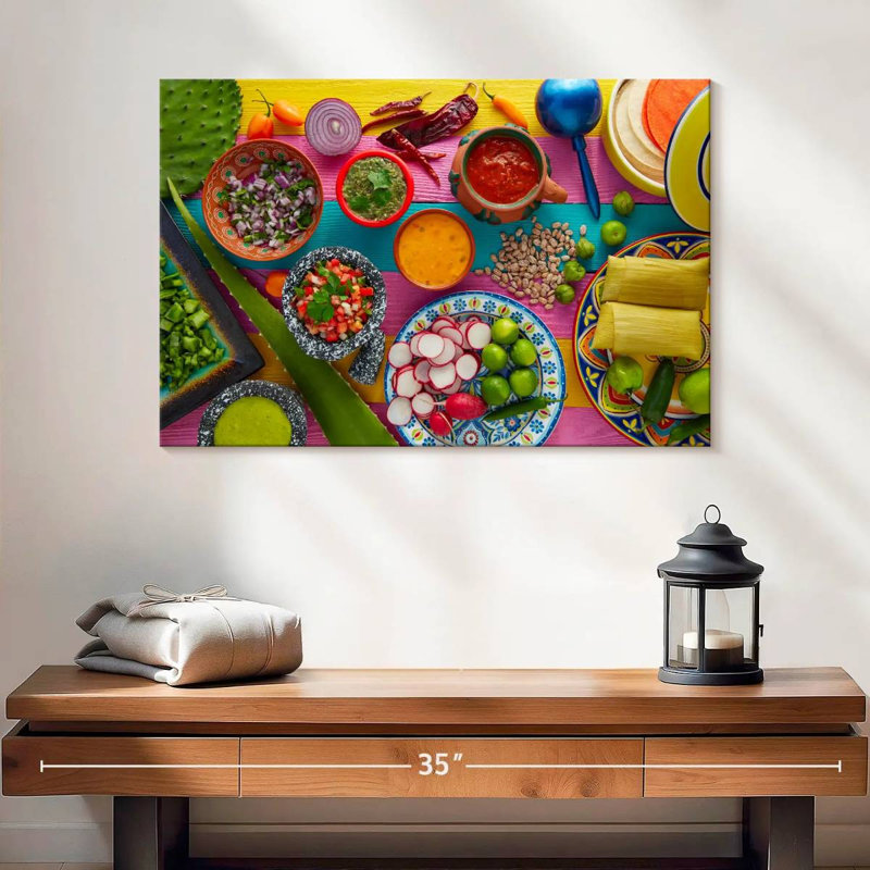 Saveurs mexicaines sur toile, H 16 po x l 24 po x P 1,25 po
