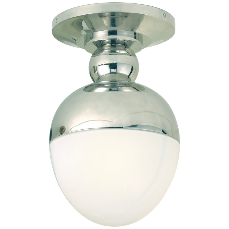 Thomas O'Brien Clark Flush Mount, Polished Nickel