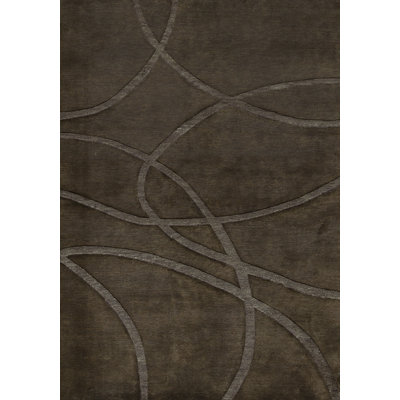 Hand-Knotted High-Quality Brown and Gray Area Rug