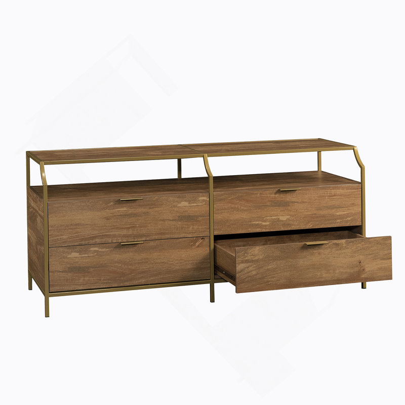Commode avec tablette ouverte et quatre tiroirs