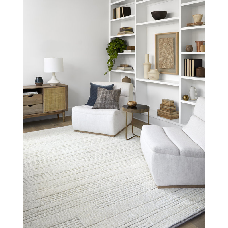 Davey Wool Abstract Area Rug, Rectangle 9' x 12'