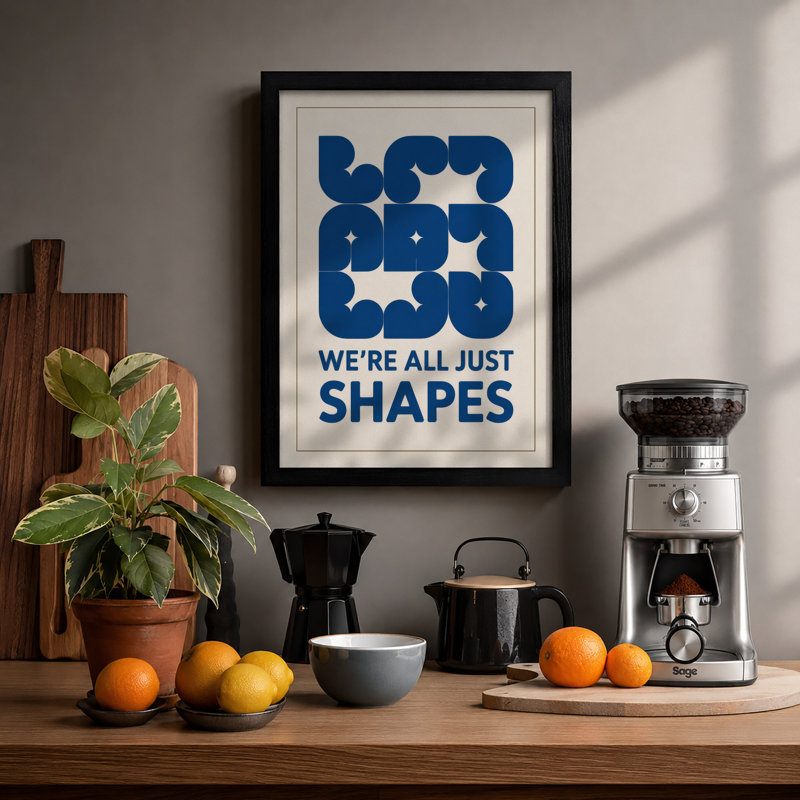 We're All Just Shapes Minimalist - Print, Black, A4 - 29.7 x 21.0 cm