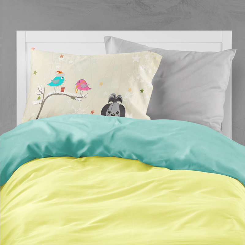 Microfiber, Black Silver Shih Tzu