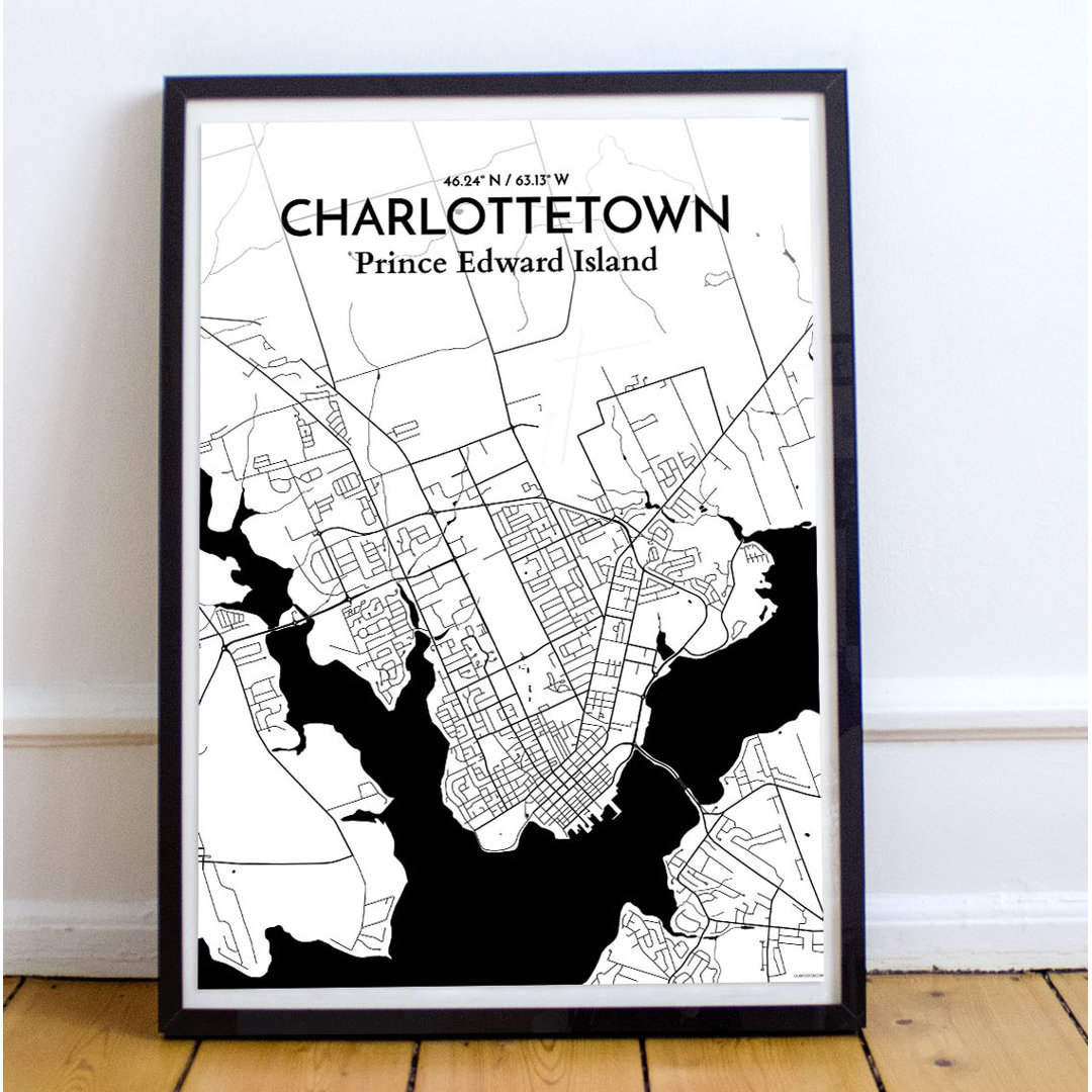 Charlottetown City Map - No Frame Print