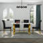 Ensemble de table de salle à manger 5 pièces Glam Gold avec 4 chaises en cuir noir et or-1558568107-1558568112-1558568108