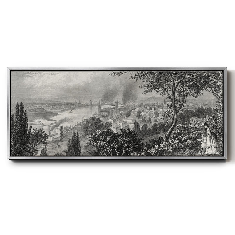 City of Cincinnati - Toile encadrée, H 20 po x l 50 po