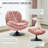 Zenon Velvet Swivel Accent Chair with Ottoman-992496192