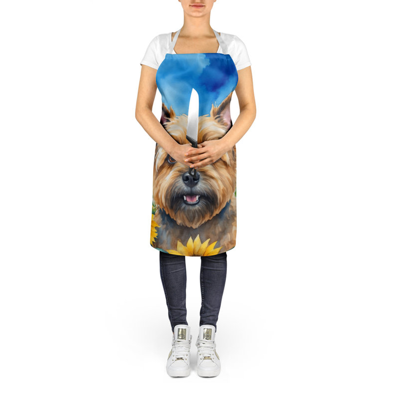Cairn terrier avec tablier tournesols