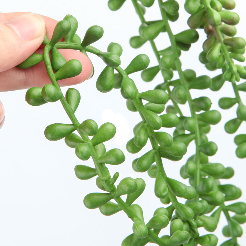 Artificial Succulents Hanging Faux Plants Fake String of Pearls, 23.6" H x 3" W x 3" D