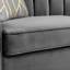 Canapé trois places avec accents en acier inoxydable doré, canapé Chesterfield pour espaces de vie