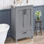 Meuble-lavabo de 30 pouces avec lavabo simple, structure en bois massif et panneau de fibres à densité moyenne, 2 portes à fermeture en douceur, 1 tiroir divisé, 2 tablettes de rangement, un grand espace de rangement, idéal pour les petites et moyennes salles de bain