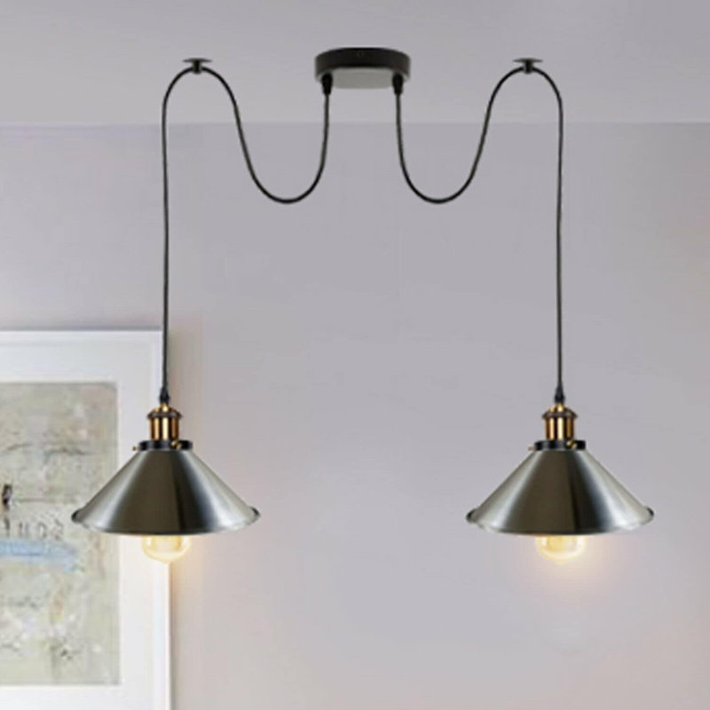 Lofton 2 - Light Gold Cluster Pendant, Stain Nickel
