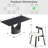 5-Piece Modern Rectangular Sintered Stone Dining Table Set With 4 Faux Leather Chairs-116240185-116240186-116240190