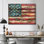 Drapeau bleu et rouge américain II - décoration murale drapeau