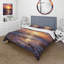 Ensemble de housse de couette jaune et mauve Sunset Embrace III - Coastal Sunset-101240479